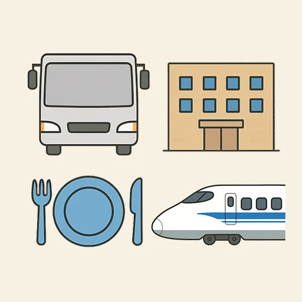 イラスト 料金が明確でお得!宿泊・食事込みの安心パック