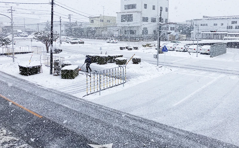 合宿免許 雪が降った後はこのようになることもあります