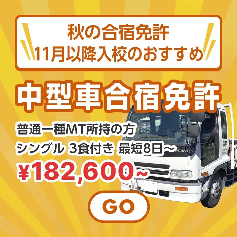 秋の合宿免許!11月以降入校のおすすめ中型合宿免許